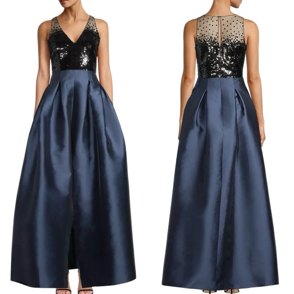 SACHIN & Babi “Erica” sequin/satin gown NWT - Picture 1 of 13